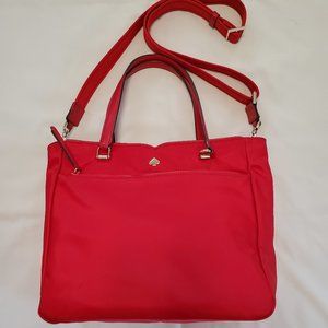 Red Kate Spade Designer Crossbody Handbag/Purse, Nylon and Leather